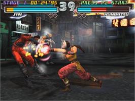 In game image of Tekken Tag Tournament on the Sony Playstation 2.