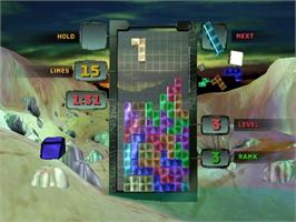 In game image of Tetris Worlds on the Sony Playstation 2.