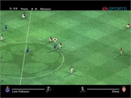 In game image of Uefa Champions League 2004-2005 on the Sony Playstation 2.
