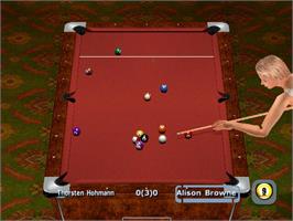 In game image of World Championship Pool 2004 on the Sony Playstation 2.