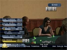 In game image of World Series of Poker 2008: Battle for the Bracelets on the Sony Playstation 2.
