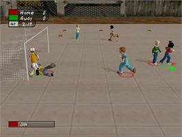 In game image of Xs Junior League Soccer on the Sony Playstation 2.