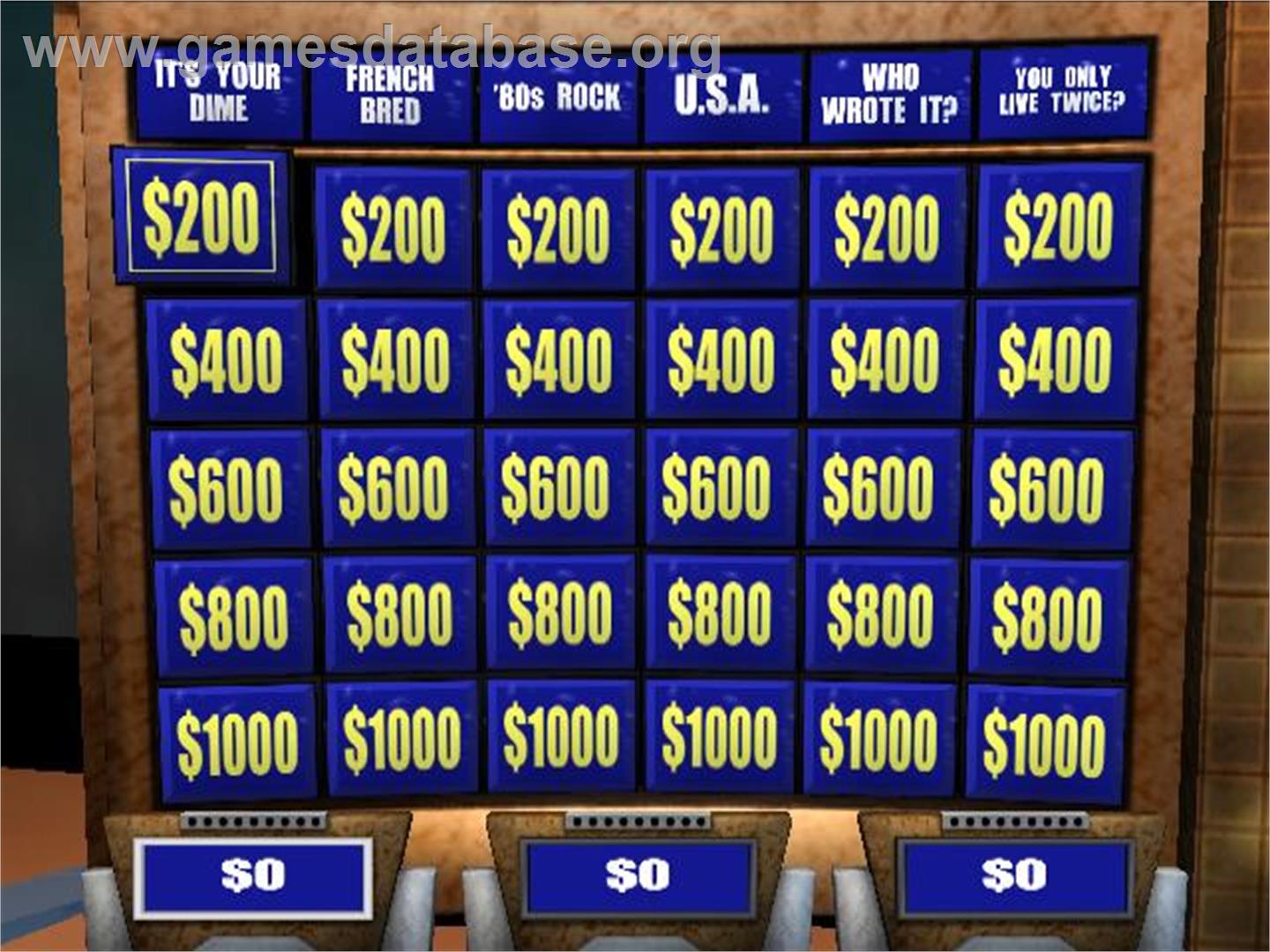 Jeopardy! - Sony Playstation 2 - Artwork - In Game
