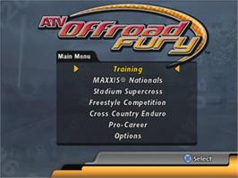 Title screen of ATV Offroad - All Terrain Vehicle on the Sony Playstation 2.