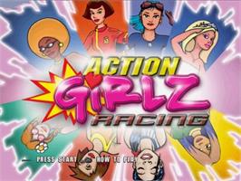 Title screen of Action Girlz Racing on the Sony Playstation 2.