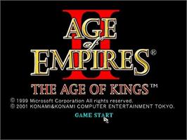 Title screen of Age Of Empires 2 - The Age Of Kings on the Sony Playstation 2.