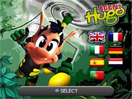 Title screen of Agent Hugo - Lemoon Twist on the Sony Playstation 2.
