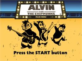 Title screen of Alvin and the Chipmunks on the Sony Playstation 2.