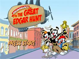 Title screen of Animaniacs - The Great Edgar Hunt on the Sony Playstation 2.