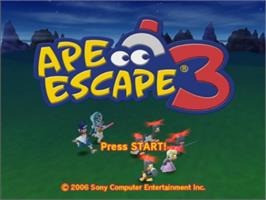 Title screen of Ape Escape 3 on the Sony Playstation 2.