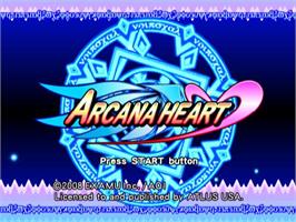 Title screen of Arcana Heart on the Sony Playstation 2.