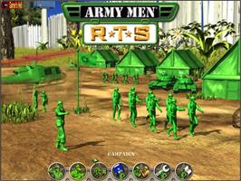 Title screen of Army Men - RTS on the Sony Playstation 2.
