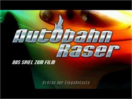 Title screen of Autobahn Raser - Das Spiel Zum Film on the Sony Playstation 2.