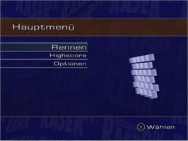 Title screen of Autobahn Raser 4 on the Sony Playstation 2.