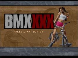 Title screen of BMX XXX on the Sony Playstation 2.