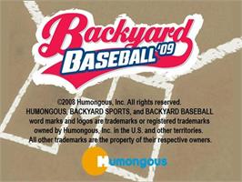 Title screen of Backyard Baseball '09 on the Sony Playstation 2.