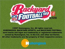Title screen of Backyard Football '08 on the Sony Playstation 2.