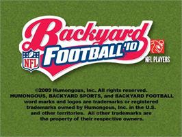 Title screen of Backyard Football '10 on the Sony Playstation 2.