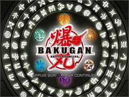 Title screen of Bakugan Battle Brawlers on the Sony Playstation 2.
