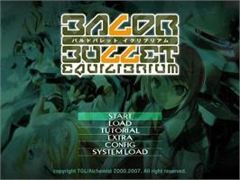 Title screen of Baldr Bullet Equilibrium on the Sony Playstation 2.