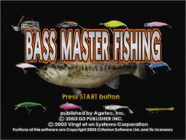 Title screen of Bass Master Fishing on the Sony Playstation 2.