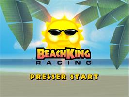 Title screen of Beach King Stunt Racing on the Sony Playstation 2.