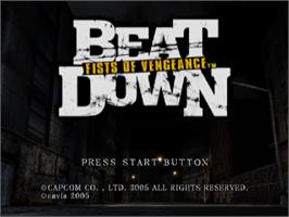 Title screen of Beat Down - Fists Of Vengeance on the Sony Playstation 2.