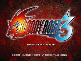Title screen of Bloody Roar 3 on the Sony Playstation 2.