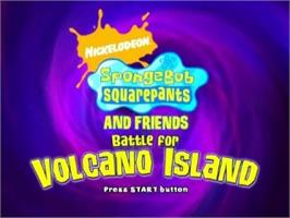 Title screen of Bob L'eponge Et Ses Amis - Attaque Sur L'ile Du Volcan on the Sony Playstation 2.