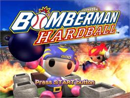 Title screen of Bomberman Hardball on the Sony Playstation 2.