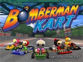 Title screen of Bomberman Kart on the Sony Playstation 2.