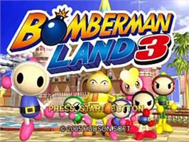 Title screen of Bomberman Land 3 on the Sony Playstation 2.