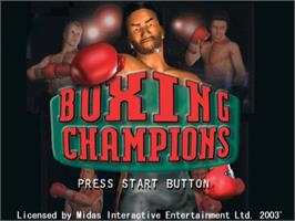 Title screen of Boxing Champions on the Sony Playstation 2.