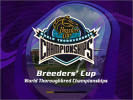 Title screen of Breeders' Cup - World Thoroughbred Championships on the Sony Playstation 2.