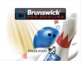 Title screen of Brunswick Pro Bowling on the Sony Playstation 2.