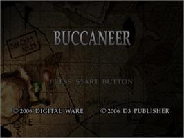 Title screen of Buccaneer on the Sony Playstation 2.