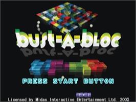Title screen of Bust-a-bloc on the Sony Playstation 2.