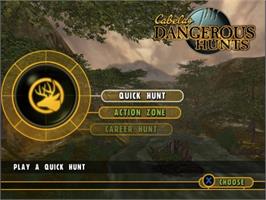 Title screen of Cabela's Dangerous Hunts on the Sony Playstation 2.