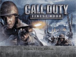 Title screen of Call Of Duty - Finest Hour on the Sony Playstation 2.