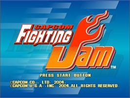 Title screen of Capcom Fighting Jam on the Sony Playstation 2.