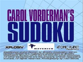 Title screen of Carol Vorderman's Sudoku on the Sony Playstation 2.