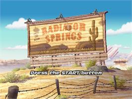 Title screen of Cars on the Sony Playstation 2.