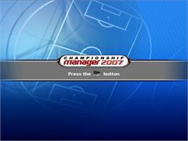 Title screen of Championship Manager 2007 on the Sony Playstation 2.