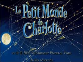 Title screen of Charlotte's Web on the Sony Playstation 2.