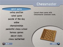 Title screen of Chessmaster on the Sony Playstation 2.