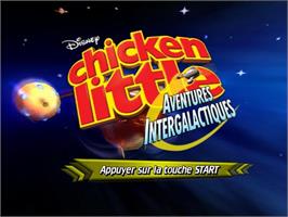 Title screen of Chicken Little - Ace in Action on the Sony Playstation 2.