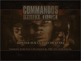 Title screen of Commandos Strike Force on the Sony Playstation 2.