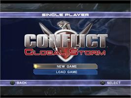 Title screen of Conflict - Global Storm on the Sony Playstation 2.