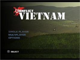 Title screen of Conflict - Vietnam on the Sony Playstation 2.