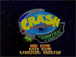 Title screen of Crash Bandicoot - The Wrath of Cortex on the Sony Playstation 2.